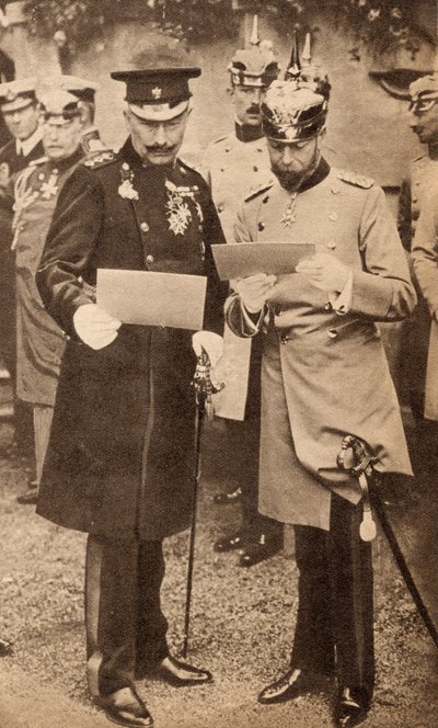 Le roi George V et le Kaiser Wilhelm II discutant des ordres d